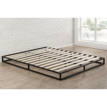 Load image into Gallery viewer, Full size 6-inch Low Profile Metal Platform Bed Frame with Wooden Slats