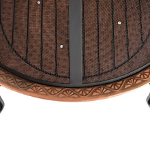Load image into Gallery viewer, Hammered Copper Fire Pit with Wrought Iron Stand and Spark Screen