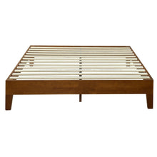 Load image into Gallery viewer, Full size Low Profile Platform Bed Frame in Cherry Wood Finish