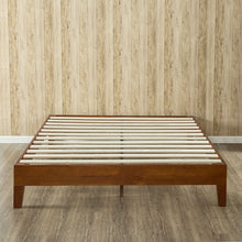 Load image into Gallery viewer, Full size Low Profile Platform Bed Frame in Cherry Wood Finish