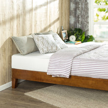 Load image into Gallery viewer, Full size Low Profile Platform Bed Frame in Cherry Wood Finish