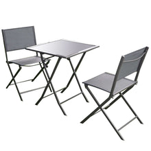 Load image into Gallery viewer, Outdoor 3-Piece Patio Furniture Folding Table Chair Set