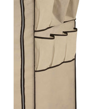 Load image into Gallery viewer, Tan 27-inch Portable Storage Closet Wardrobe with Shoe Organizer