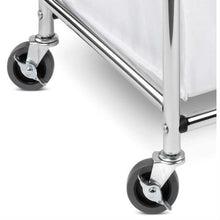 Load image into Gallery viewer, Heavy Duty Commercial Grade Laundry Sorter Hamper Cart in White Chrome