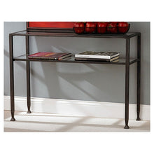 Load image into Gallery viewer, Metal Glass Top Sofa Table Occasional Console Table with Shelf