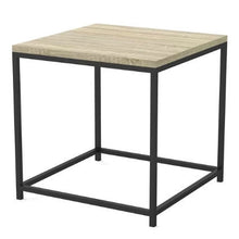 Load image into Gallery viewer, Modern Metal Frame End Table Nightstand with Taupe Finish Wood Top Side Table