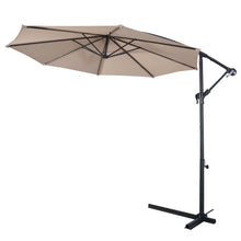 Load image into Gallery viewer, Beige 10-Ft Outdoor Steel Pole Tilt Crank Offset Patio Umbrella