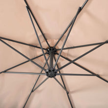 Load image into Gallery viewer, Beige 10-Ft Outdoor Steel Pole Tilt Crank Offset Patio Umbrella