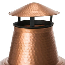 Load image into Gallery viewer, Hammered Copper and Iron Chiminea Fire Pit with Stand