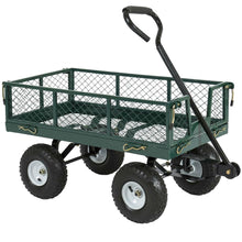 Load image into Gallery viewer, Heavy Duty Green Steel Garden Utility Cart Wagon with Removable Sides
