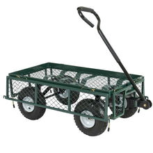 Load image into Gallery viewer, Heavy Duty Green Steel Garden Utility Cart Wagon with Removable Sides