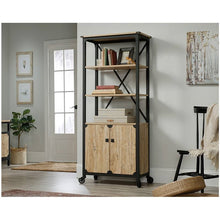 Load image into Gallery viewer, Mesquite FarmHome 3 Tier Entryway Bookcase Storage Cabinet Fixed Casters