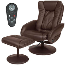 Load image into Gallery viewer, Sturdy Brown Faux Leather Electric Massage Recliner Chair w/ Ottoman