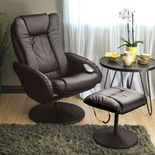 Load image into Gallery viewer, Sturdy Brown Faux Leather Electric Massage Recliner Chair w/ Ottoman