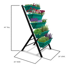 Load image into Gallery viewer, 4 FT 5 Tier Green Vertical Garden Indoor/Outdoor Elevated Planter