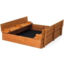 Load image into Gallery viewer, Sturdy Brown Cedar Kids Complete Seated Bench Sandbox