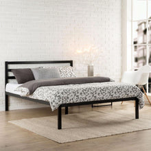Load image into Gallery viewer, King Metal Platform Bed Frame with Headboard and Wood Slats