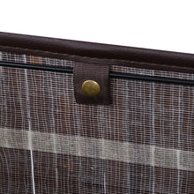 Load image into Gallery viewer, Folding 2-Bin Brown Bamboo Laundry Hamper with Handles