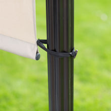 Load image into Gallery viewer, 10-ft x 12-ft Dark Brown Metal Pergola Outdoor Gazebo with Ivory Shade Canopy