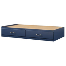 Load image into Gallery viewer, Twin Size Blue Platform Bed with 2 Storage Drawers Rope Handles