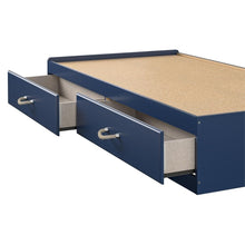 Load image into Gallery viewer, Twin Size Blue Platform Bed with 2 Storage Drawers Rope Handles