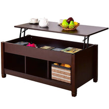 Load image into Gallery viewer, Brown Wood Lift Top Coffee Table with Hidden Storage Space