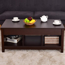 Load image into Gallery viewer, Brown Wood Lift Top Coffee Table with Hidden Storage Space