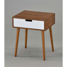 Load image into Gallery viewer, Modern Mid-Classic End Table Nightstand in Light Walnut and White