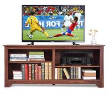 Load image into Gallery viewer, Medium Brown Wood TV Stand Entertainment Center for up to 60-inch TV