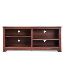 Load image into Gallery viewer, Medium Brown Wood TV Stand Entertainment Center for up to 60-inch TV