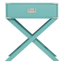 Load image into Gallery viewer, Marine Green Turquoise 1-Drawer Modern End Table Nightstand
