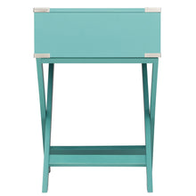 Load image into Gallery viewer, Marine Green Turquoise 1-Drawer Modern End Table Nightstand