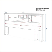 Load image into Gallery viewer, King size Bookcase Headboard in Espresso Wood Finish