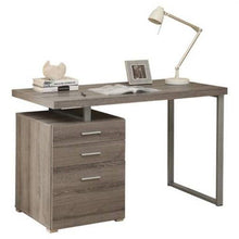 Load image into Gallery viewer, Modern Home Office Laptop Computer Desk in Dark Taupe Wood Finish