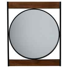 Load image into Gallery viewer, Modern Square Frame Industrial Metal Circle Wall Mirror