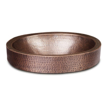 Load image into Gallery viewer, Oval Hammered Copper Bathroom Sink Drop-in or Vessel