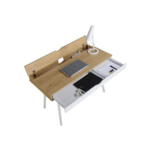 Load image into Gallery viewer, Modern Heavy Duty Laptop Computer Desk with Storage Drawer in Pine Wood Finish