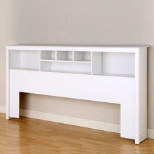 Load image into Gallery viewer, King size Stylish Bookcase Headboard in White Wood Finish