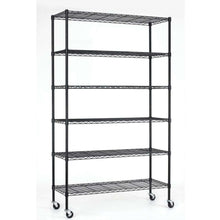 Load image into Gallery viewer, Heavy Duty 6-Shelf Adjustable Metal Shelving Rack with Casters