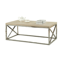 Load image into Gallery viewer, Modern Rectangular Coffee Table with Natural Wood Top and Metal Legs