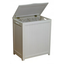 Load image into Gallery viewer, White Solid Wood Rectangular Laundry Hamper