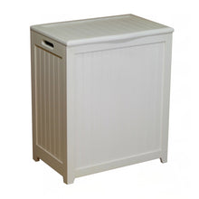 Load image into Gallery viewer, White Solid Wood Rectangular Laundry Hamper