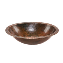 Load image into Gallery viewer, Oval Hammered Copper Bathroom Vessel Sink 17 x 12 inch
