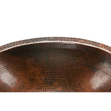 Load image into Gallery viewer, Oval Hammered Copper Bathroom Vessel Sink 17 x 12 inch