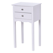 Load image into Gallery viewer, Elegant 2-Drawer End Table Nightstand Side Table in White Wood Finish