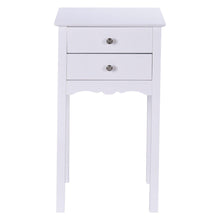 Load image into Gallery viewer, Elegant 2-Drawer End Table Nightstand Side Table in White Wood Finish