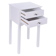 Load image into Gallery viewer, Elegant 2-Drawer End Table Nightstand Side Table in White Wood Finish