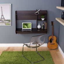 Load image into Gallery viewer, Espresso Wall-Mount Modern Floating Desk for Laptop Computer or Tablet