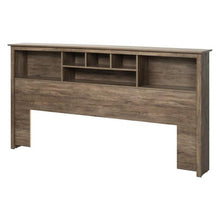 Load image into Gallery viewer, King size Bookcase Headboard in Drifted Gray Wood Finish
