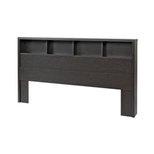 Load image into Gallery viewer, King size Bookcase Headboard in Washed Black Wood Finish